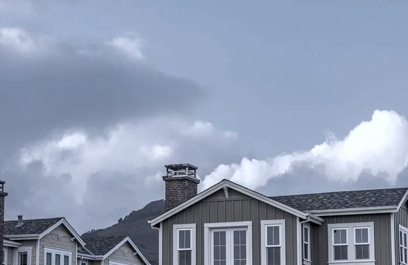 A street of homes in a suburban neighborhood