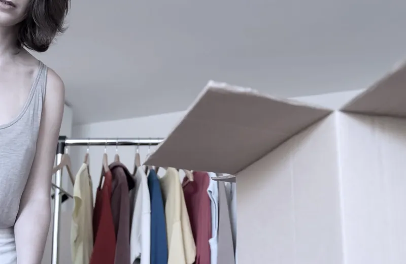 A clothing rail in a retail boutique